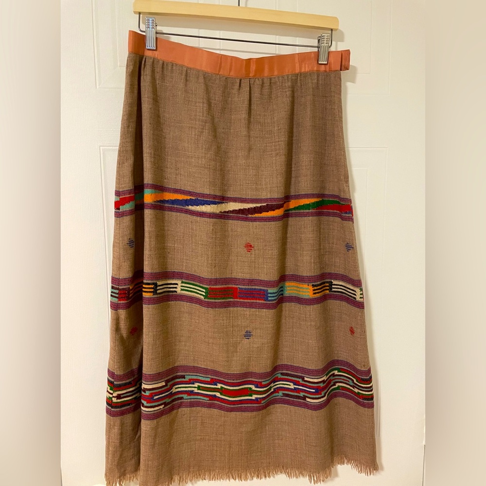 Handmade tan wool skirt